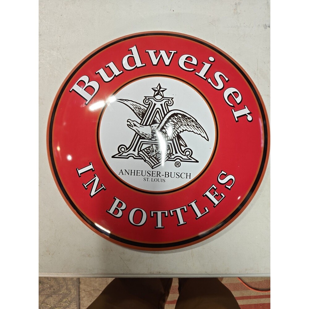 Budweiser Anheuser-Busch Wall Hanger Sign 16x16 Man Cave Bar Decor Vintage